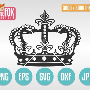 Archivo de corte SVG CROWN. Archivo de corte Svg silueta. Imágenes prediseñadas de archivo recortado Svg. Diseño Svg de archivo de corte. Silueta Vector Svg Cameo Archivos de corte.