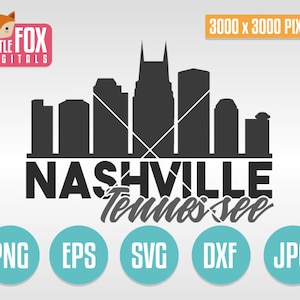 SVG SKYLINE NASHVILLE. Tennessee Usa. Nashville Cut File Skyline City. Nashville Skyline Silhouette. Nashville Cut Design Silhouette Vector.