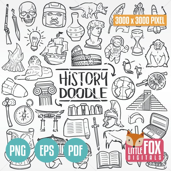 SCHOOL Bundle. Back to School Doodle Icons. Bundle Clip Art Doodle. Set ...