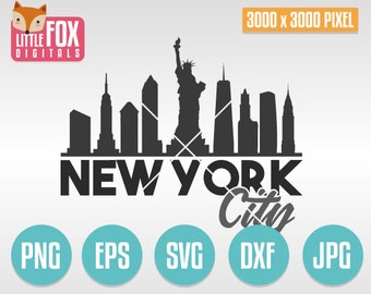 New York City Skyline SVG Cut File: Vector Silhouette (Digital Download)