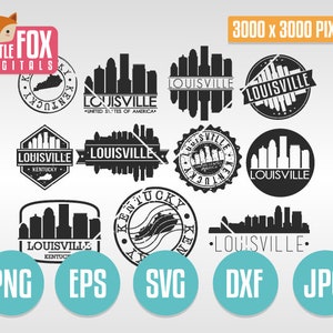 SVG LOUISVILLE Kentucky-stempels. Svg-bestand met knippen in Louisville. Svg skyline silhouet svg Louisville. Clip art Logo Vector Icon Logo Design Post.