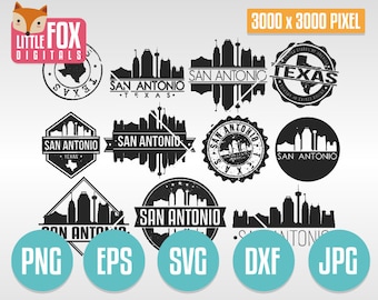 SAN ANTONIO Stamps. Svg Cut File Texas. Svg Skyline San Antonio Silhouette svg Skyline. Clip art City Logo. Vector Icon Logo Design Post.