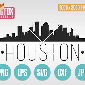 SVG SKYLINE HOUSTON. Houston Texas Usa. Houston Cut File Skyline City. Houston Skyline Silhouette. Houston Cut Design Silhouette Vector.