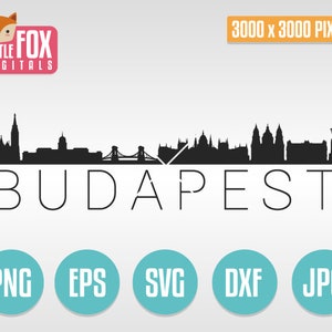 SVG SKYLINE BUDAPEST. Budapest Hungary Cut File Skyline City. Budapest City Skyline Silhouette. Budapest Cut Design Silhouette Vector.