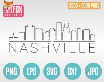 SKYLINE NASHVILLE City SVG. Tennessee Usa Silhouette. Nashville Cut File Skyline City. Nashville Skyline Outline. Design Silhouette Vector.