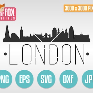 SVG Skyline LONDON. England Großbritannien. London Cut File Skyline Stadt. London Skyline Silhouette . London, Schnitt, Design, Silhouette, Vektor, England.