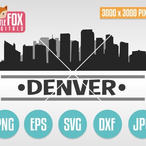 SVG SKYLINE DENVER. Colorado Usa. Denver Cut File Skyline City. Denver Skyline Silhouette. Denver Colorado Cut Design Silhouette Vector.