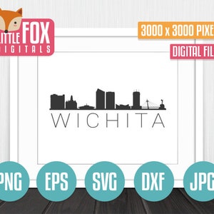 Wichita Svg SVG SKYLINE WICHITA. Wichita Kansas Usa. Wichita Cut File Skyline City ...