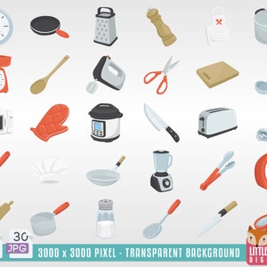 Ilustracja clipartów narzędzia kuchenne. Zestaw emotikonów rysowanych ręcznie przez kucharza restauracji. Symbol ikony emotikonów PNG Tło przezroczyste.