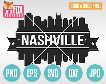 SVG SKYLINE NASHVILLE. Tennessee Usa. Nashville Cut File Skyline City. Nashville Skyline Silhouette. Nashville Cut Design Silhouette Vector.