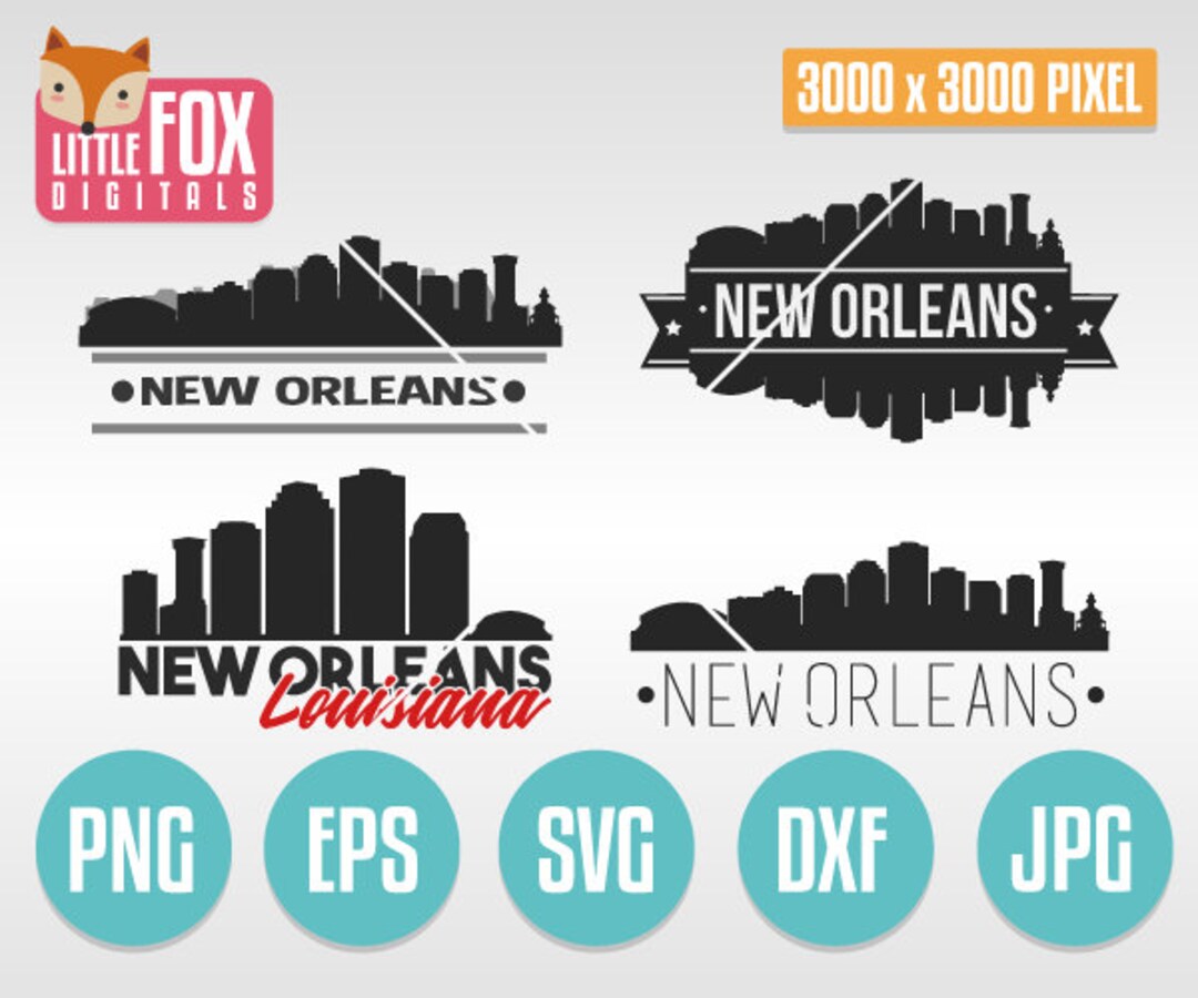 New Orleans Skyline SVG: Louisiana City Silhouette Cut File (digital ...