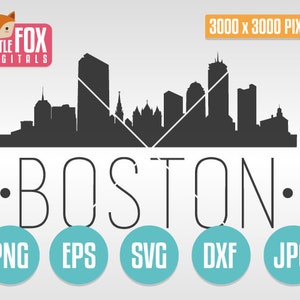 SVG SKYLINE BOSTON. Boston Massachusetts Usa. Boston Cut File Skyline City. Boston Skyline Silhouette. Boston Cut Design Silhouette Vector.