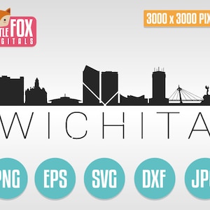 Wichita Svg SVG SKYLINE WICHITA. Wichita Kansas Usa. Wichita Cut File Skyline City ...