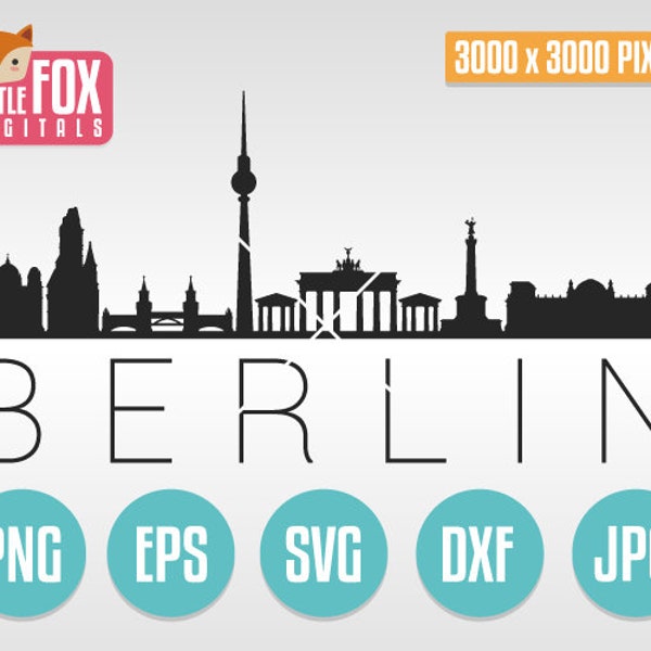 SVG SKYLINE BERLIN. Berlin Germany Europe. Berlin Cut File Skyline City. Berlin Skyline Silhouette. Berlin Cut Design Silhouette Vector.