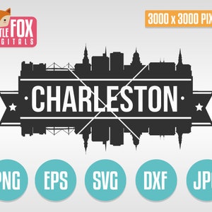 SVG SKYLINE CHARLESTON. South Carolina Usa. Charleston Cut File Skyline City. Charleston Skyline Silhouette. Cut Design Silhouette Vector.