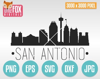 SVG SKYLINE San ANTONIO. Texas Usa. San Antonio Cut File Skyline City. San Antonio Skyline Silhouette. Texas Cut Design Silhouette Vector.