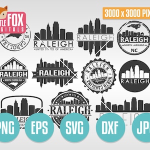 SVG RALEIGH Stamps. Svg Cut File North Carolina Skyline Raleigh. Silhouette svg Clip art Nc Logo Raleigh. Vector Icon Logo Design Post.