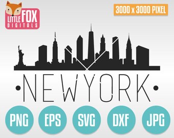SVG Skyline NEW YORK Stadt. Datei Silhouette. Nyc Schnitt Design Silhouette Vektor.
