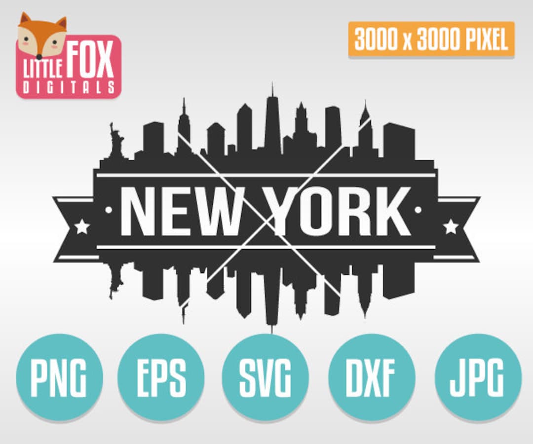 SNEW YORK City Svg. NYC Cut File Skyline Silhouette. New York Design ...