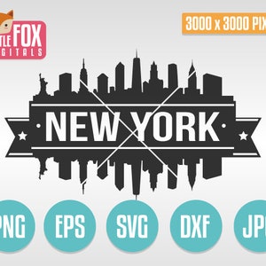 SVG Skyline NEW YORK City. New York Usa. New York Cut File Skyline City. New York Skyline Silhouette. New York Cut Design Silhouette Vector.