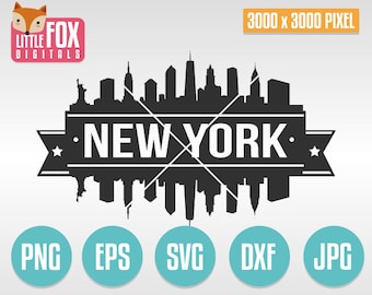 SNEW YORK City svg. NYC Cut File Skyline Silhouette. New York Design Vector Logo.