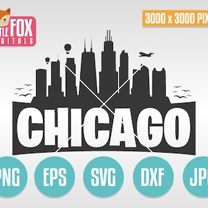 SVG-HORIZON CHICAGO. Chicago, Illinois, VS. Chicago gesneden bestand Skyline City. Chicago skyline silhouet. Chicago gesneden ontwerp silhouet vector.