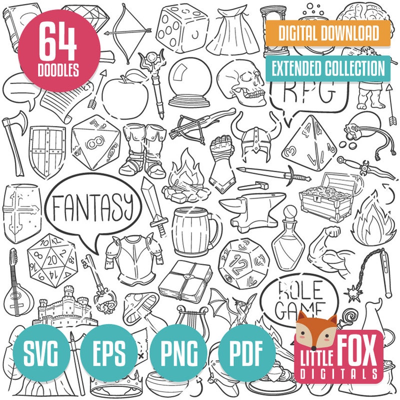 Fantasy Icons Svg - Etsy UK