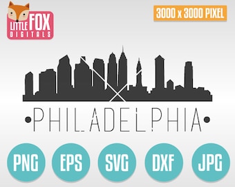 SVG SKYLINE PHILADELPHIA. Pennsylvania Usa.Philadelphia Cut File Skyline City. Philadelphia Skyline Silhouette. Cut Design Silhouette Vector