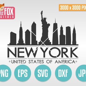 Ciudad de Nueva York SVG. Horizonte de Nueva York, EE. UU., Archivo de corte de horizonte de Nueva York, Silueta del horizonte de Nueva York, Diseño de corte de silueta de Nueva York Vector.