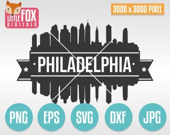 SVG SKYLINE PHILADELPHIA. Pennsylvania Usa City. Cut Design Silhouette Vector