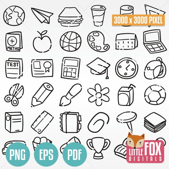 Board Games Doodle Clipart Icons. Family Game Play Scrapbook 