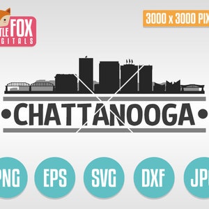 SVG HORIZON CHATTANOOGA. Tennessee Verenigde Staten. Chattanooga Cut File Skyline City. Chattanooga Skyline van silhouet. Knip ontwerp silhouet vector.