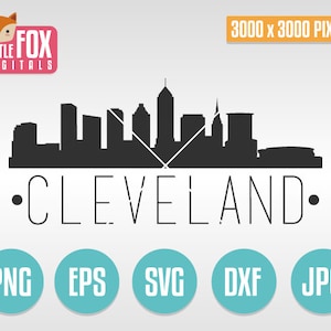 SVG SKYLINE CLEVELAND. Ohio Usa. Cleveland Cut File Skyline City. Cleveland Skyline Silhouette. Cleveland Cut Design Silhouette Vector.