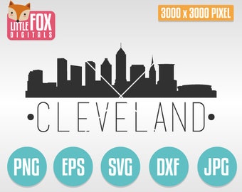 SVG SKYLINE CLEVELAND. Ohio Usa. Cleveland Cut File Skyline City. Cleveland Skyline Silhouette. Cleveland Cut Design Silhouette Vector.