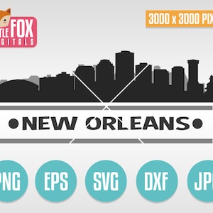 SVG SKYLINE Nova ORLEANS. Louisiana Nova Orleans Cut File Skyline City. Silhueta do horizonte de Nova Orleans. Corte o design da silhueta vetorial.