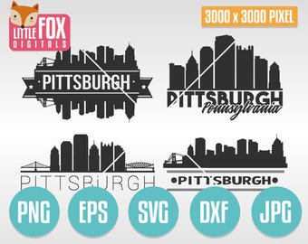 Pittsburgh Skyline SVG: Pennsylvania City Silhouette Cut File (Digital Download)