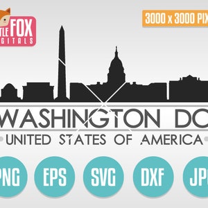 SVG SKYLINE Washington. Washington DC EUA. Washington Dc Cut File Skyline City. Silhueta do horizonte do Capitólio. Corte o design da silhueta vetorial.