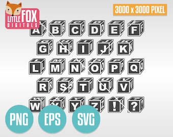 SVG Baby Alphabet Cubes. Kindergarten ABC Doodle. Sticker Letter Svg. School Illustration. Scrapbook Clip Art Cricut.
