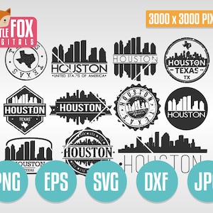SVG HOUSTON TX Stamps. Svg Cut File Texas. Svg Skyline Houston. Silhouette svg Houston. Clip art Houston Logo. Vector Icon Logo Design Post.