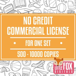 LICENZA COMMERCIALE estesa per UN Doodle Clipart Set 500 - 10000 copie
