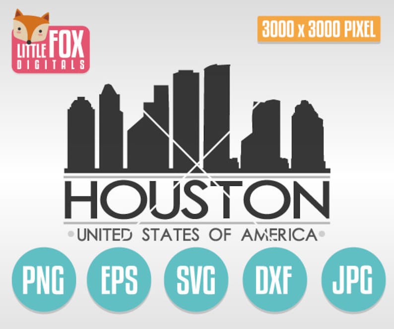 SVG HOUSTON TX Stamps. Svg Cut File Texas. Svg Skyline Etsy