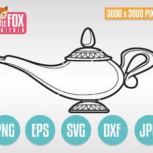 SVG GENIE LAMP Cut File. Cutting file Svg Silhouette. Svg Cut File Clip Art. Cutting Svg Design. Silhouette Vector Svg Cameo Cutting Files.