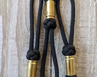 Three Paracord Zipper Pulls w/ 9mm shell case