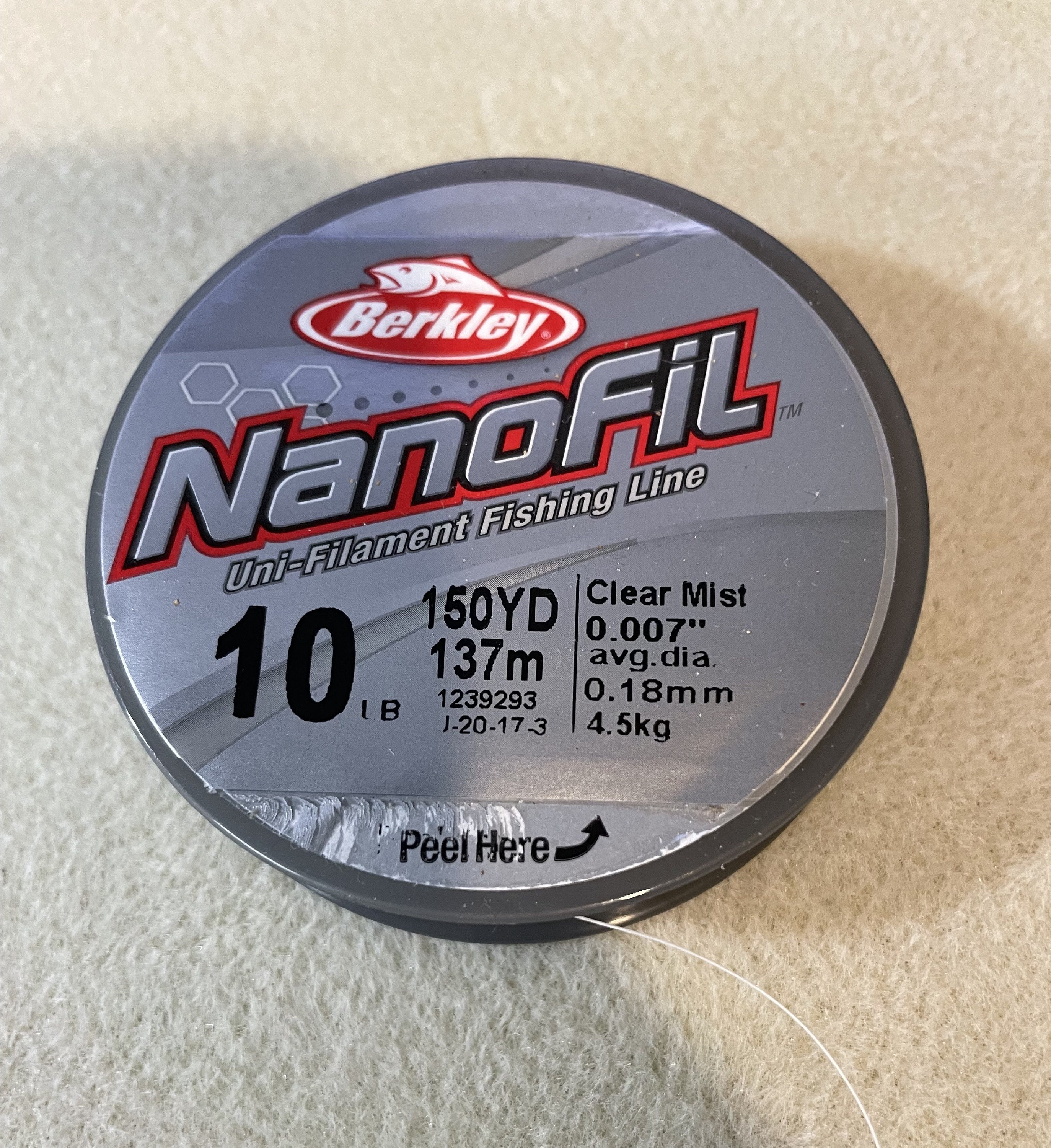 Nanofil 10 Lb Spool 150 Yard Clear Mist 