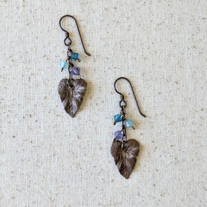 Woodland Earrings Antiqued Brass and Crystal image 2