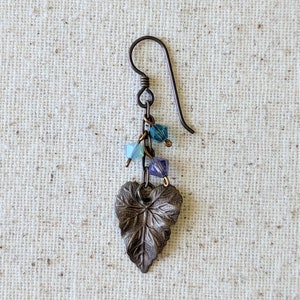 Woodland Earrings Antiqued Brass and Crystal image 5