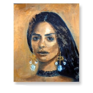 Woman paintings Oil Portrait painting original  Fine art painting