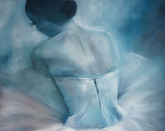 Original Ballerina Oil Painting on Canvas, Ballet Art