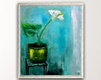 Floral painting original Flower painting on canvas Calla