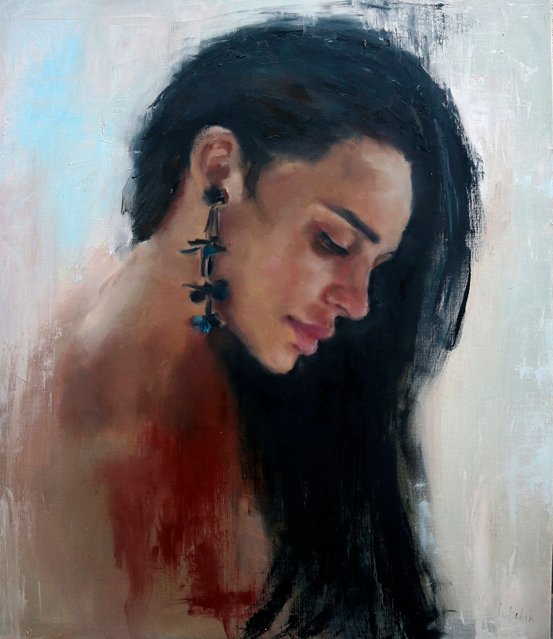 Portrait Painting Original Woman Portrait on Canvas Oil Portrait Female ...